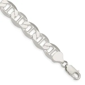 Sterling Silver 9.95mm Flat Anchor Chain Bracelet