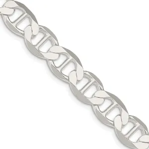 Sterling Silver 9.95mm Flat Anchor Chain Necklace