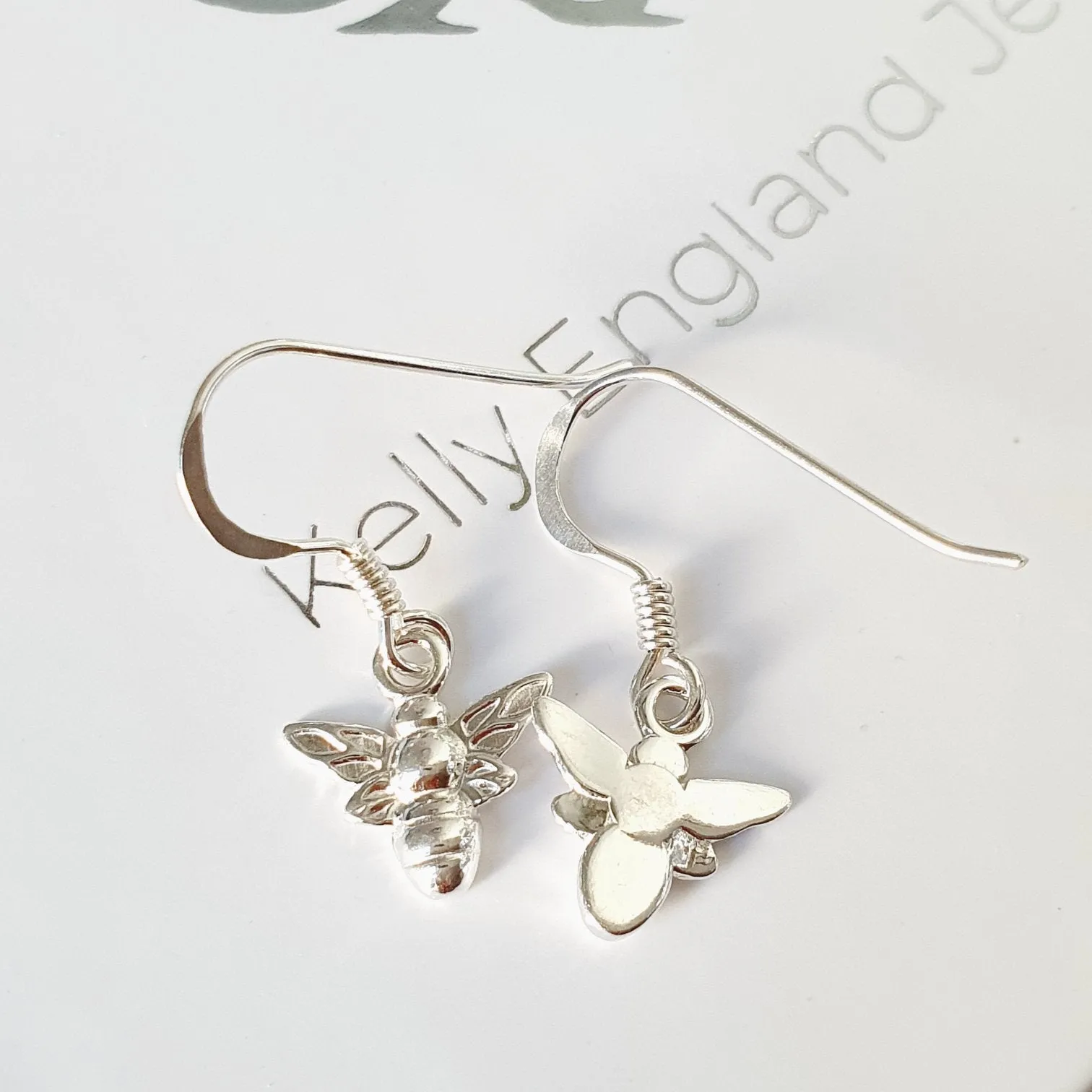 Sterling Silver Bee Drop Earrings