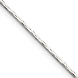 Sterling Silver Polished 1mm Square Snake Chain Necklace