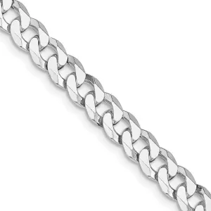 Sterling Silver Rhodium-plated 6mm Beveled Curb Chain Necklace