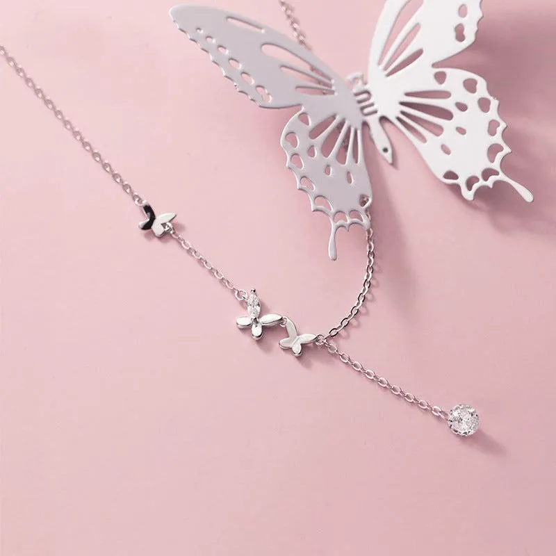 Twinkling Butterflies Minimal Necklace