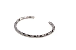 Twist Silver Open Bangle