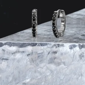 Unique Natural Black Diamonds White Gold Alternative Earrings