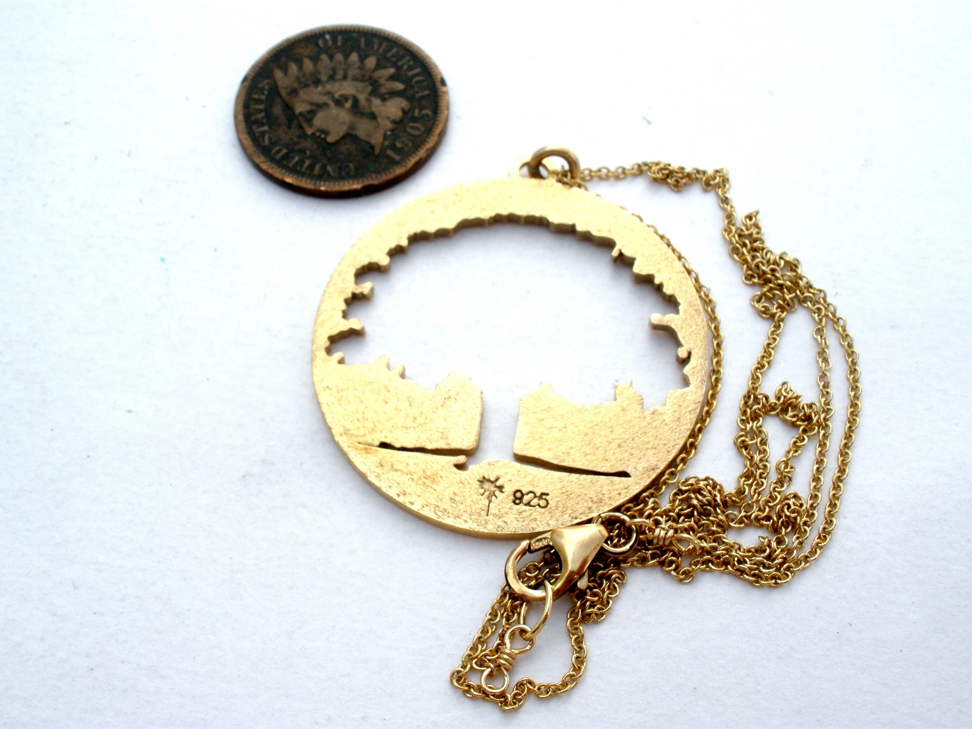 Vermeil Cut Out Tree of Life Pendant Necklace