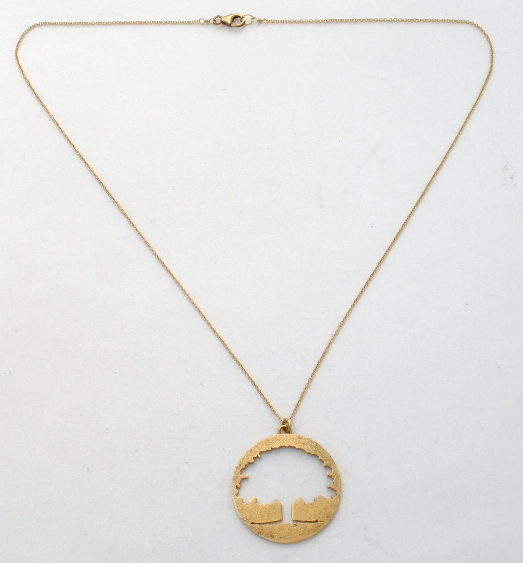 Vermeil Cut Out Tree of Life Pendant Necklace