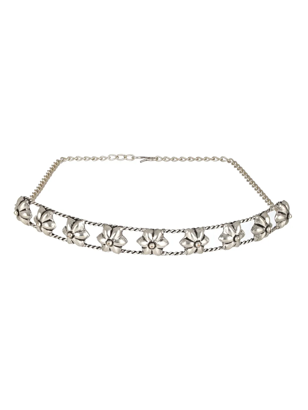 Women Silver-Toned Silver Plated Choker Necklace