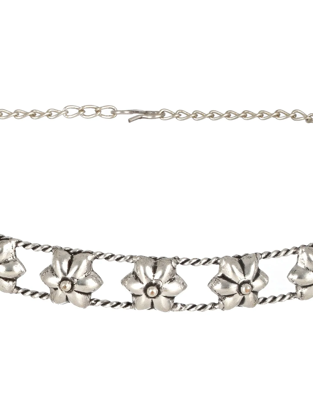 Women Silver-Toned Silver Plated Choker Necklace